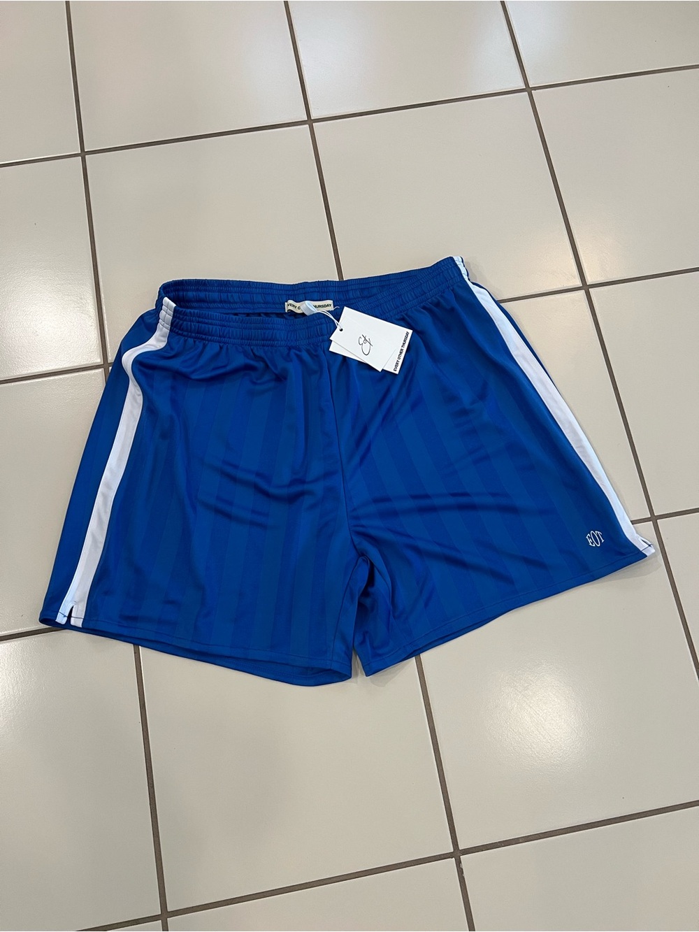 Every Other Thursday Striped Off-Track Soccer Shorts